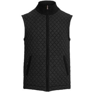 New Men's RLX Ralph Lauren Golf Quilted Sweater Vest Size M Black/Charcoal $298